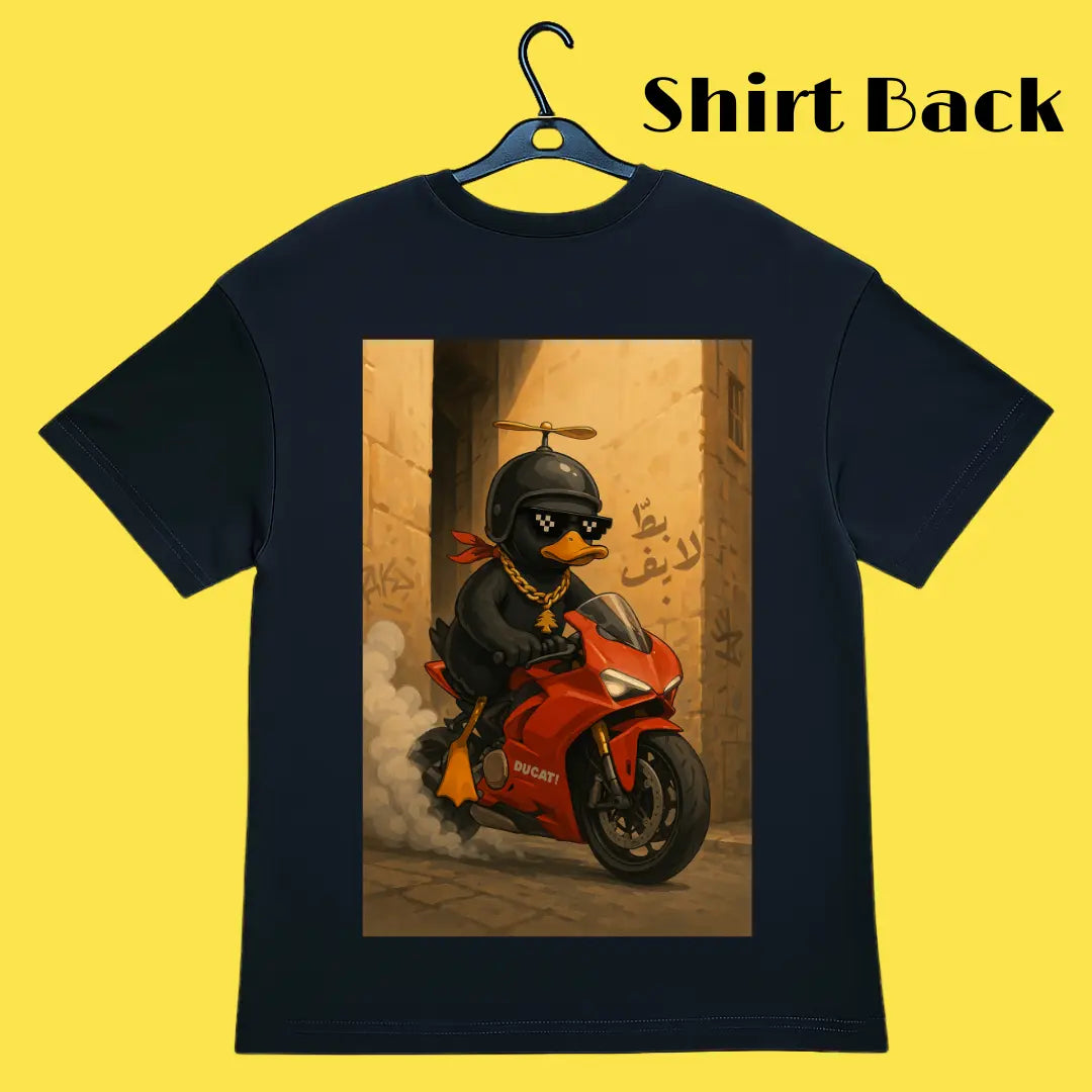 Biker Duck Oversized Tee (Unisex)